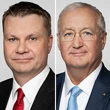 Ulf Olsson, förhandlingsdelegationens ordförande och Sten Nordin, förhandlingsdelegationens vice ordförande, SKR