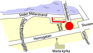 Karta med körhänvisning till SKR:s garage